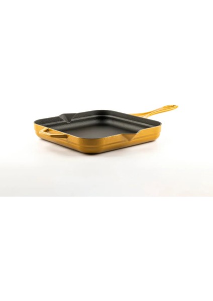 28X28 cm Kare Çift Kulplu Döküm Kızartma Tava – Sarı Hs K Ktv 2828