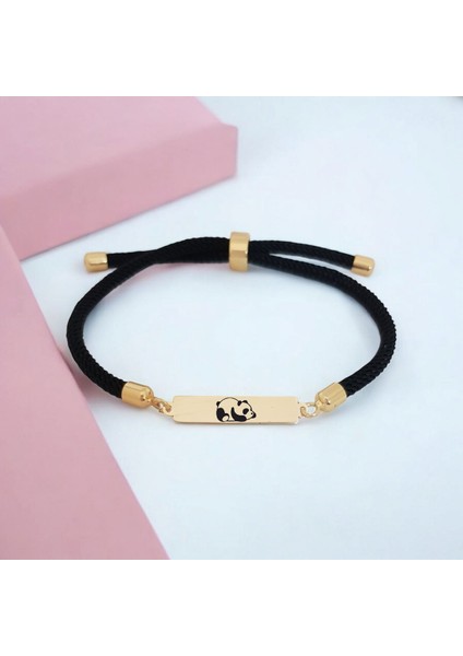 Altın Plakalı 14 Ayar Sevimli ve Zarif Gençlere Yakışır Panda Sembollü Bileklik, Şık Tasarımıyla Özel Günler İçin Harika Bir Seçenek!