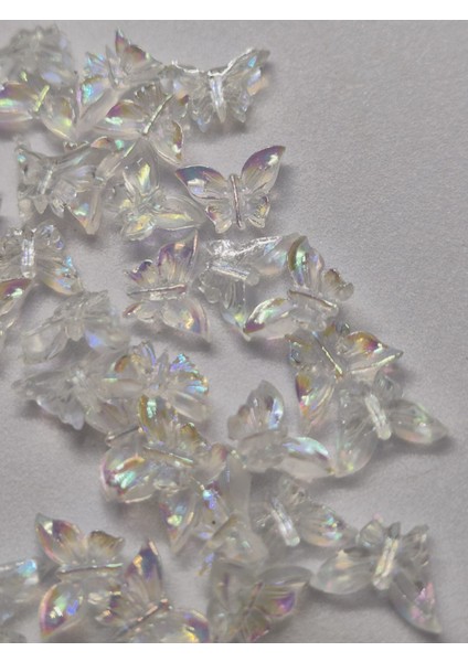 50 Adet Aurora Kelebek Parlak Kristal Tırnak Süsleri, Tırnak Charm Protez Tırnak Nail Art Süslemepar fiyatları
