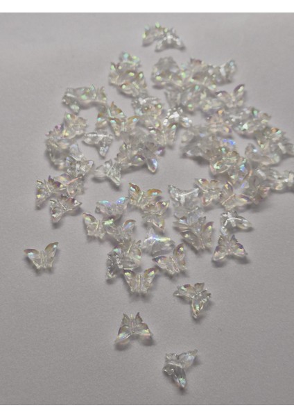 50 Adet Aurora Kelebek Parlak Kristal Tırnak Süsleri, Tırnak Charm Protez Tırnak Nail Art Süslemepar fırsatları