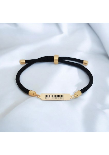 14 Ayar Plakalı Altın Zarafet ve Sanatı Buluşturan Gençlere Yakışır Piyano Bileklik, Müzik Tutkunları İçin Özel Bir Hediye!