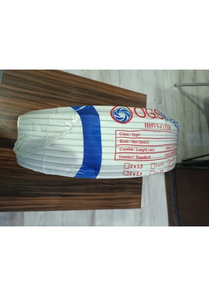 Ogs H05VV-F Kablo 3 x 1.5 Ttr Cca 100 mt