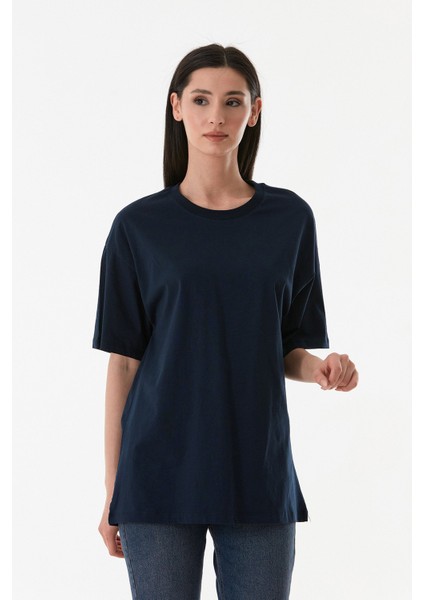 Basic Oversize Bisiklet Yaka Tişört