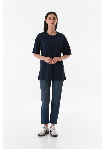 Basic Oversize Bisiklet Yaka Tişört