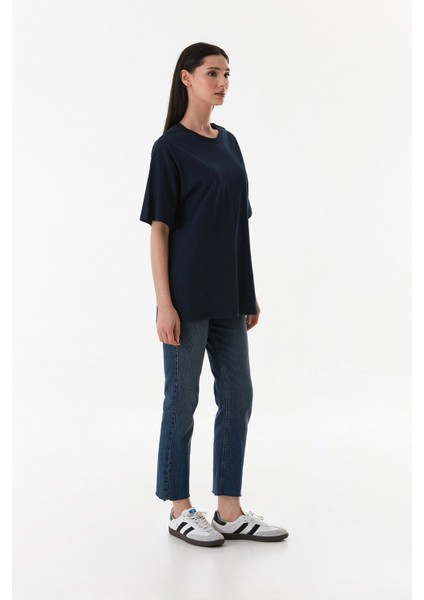 Basic Oversize Bisiklet Yaka Tişört