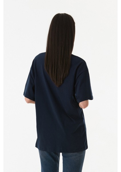Basic Oversize Bisiklet Yaka Tişört