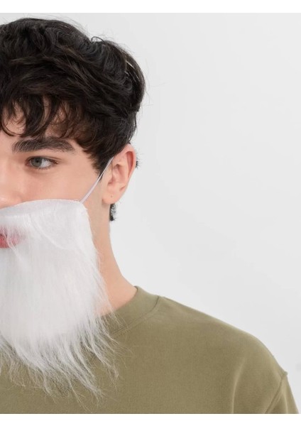 Beyaz Kırçıllı Arkadan Lastikli Beyaz Takma Sakal Yetişkin Çocuk Uyumlu modelleri