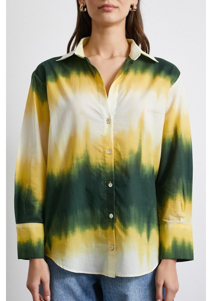 Degrade Desenli Gömlek Yeşil fiyatları