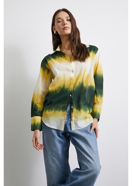 Degrade Desenli Gömlek Yeşil fırsatları