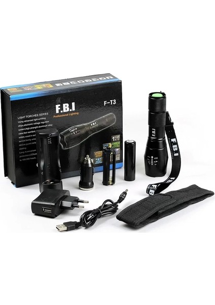 F-T3 Su Geçirmez Alüminyum Oksidiyon Şarjlı El Feneri fiyatları