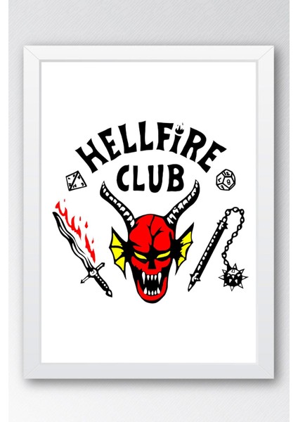 Stranger Things Hell Fire Club Çerçeveli Tablo - Dizi Posteri Tablo