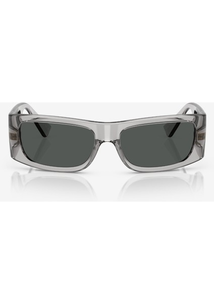 VE4482 Dikdörtgen Gri Şeffaf Erkek Güneş Gözlüğü
