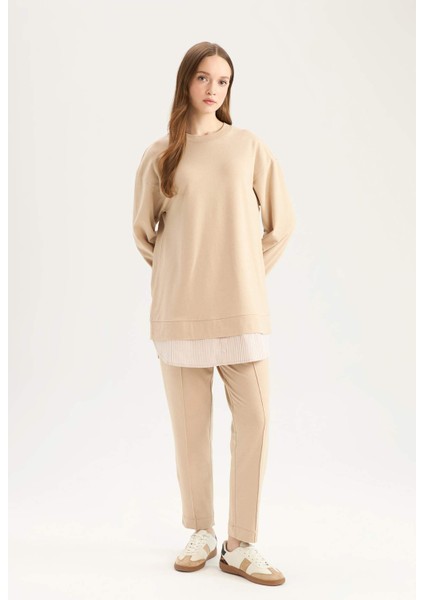 Harem Basic Düz Sweatshirt Kumaşı Pantolon D9363AX25SP modelleri