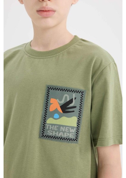 Erkek Çocuk Bisiklet Yaka Nakışlı Kısa Kollu Tişört indirimleri