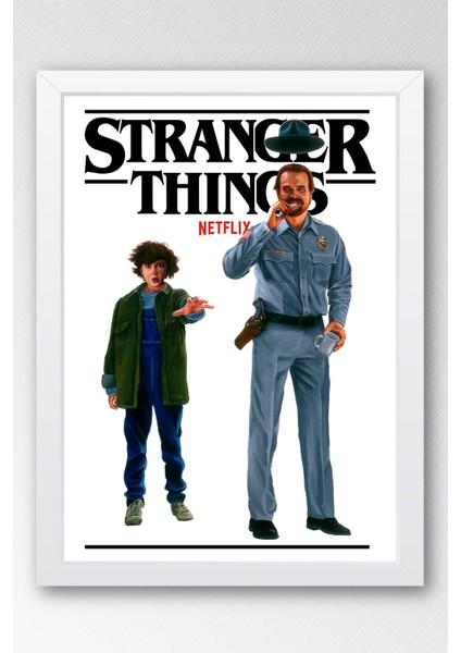 Stranger Things Jim Hopper Çerçeveli Tablo - Dizi Posteri Tablo