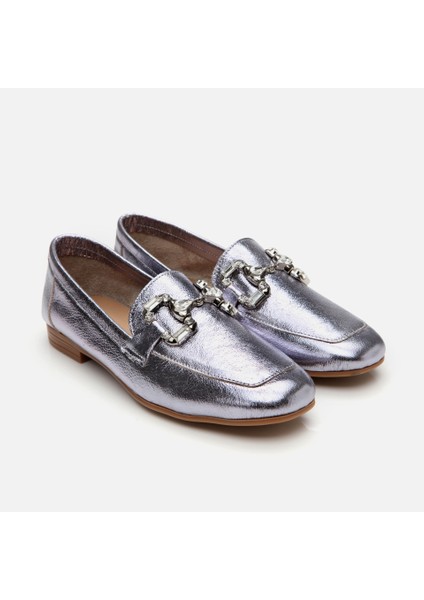 01AYH306740A210 Deri Lame Kadın Tokalı Loafer