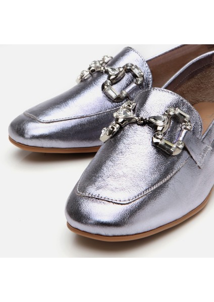 01AYH306740A210 Deri Lame Kadın Tokalı Loafer