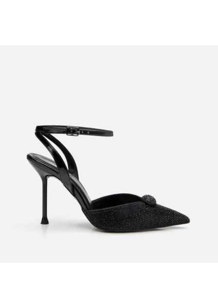 01AYH307500A100 SIYAH Kadın Taşlı Stiletto