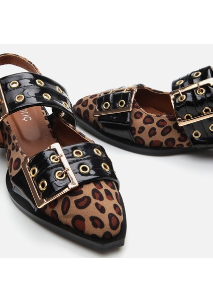 01AYH307310A499 TABA Leopar Desenli Kadın Kemerli Babet indirimleri