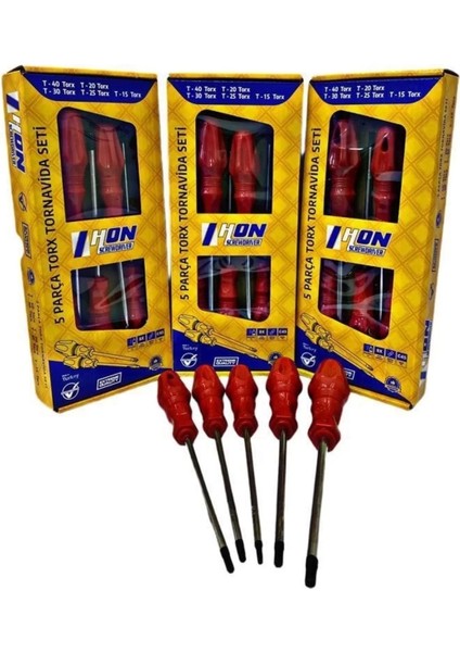 Hon 5 Parça Torx Tornavida Seti