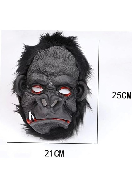 Lateks Goril Maskesi Maymun Maskesi Et Maskesi Orangutan Siyah Saçlı 4 No modelleri