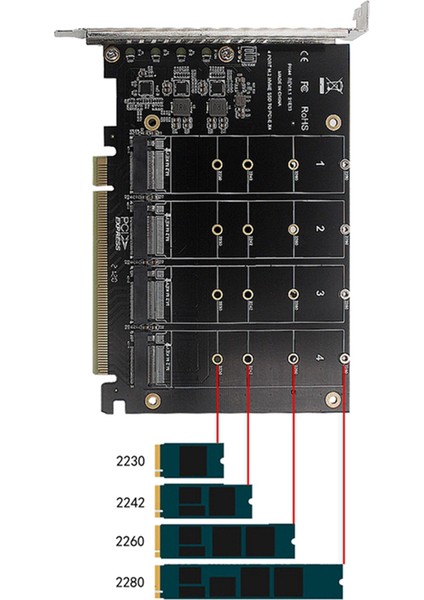PCIEX16 Nvme M2 Mkey SSD Raıd Dizi Genişletme Adaptörü Kartı Anakart Pcıe Bölünmüş Kartı (Yurt Dışından) fiyatları
