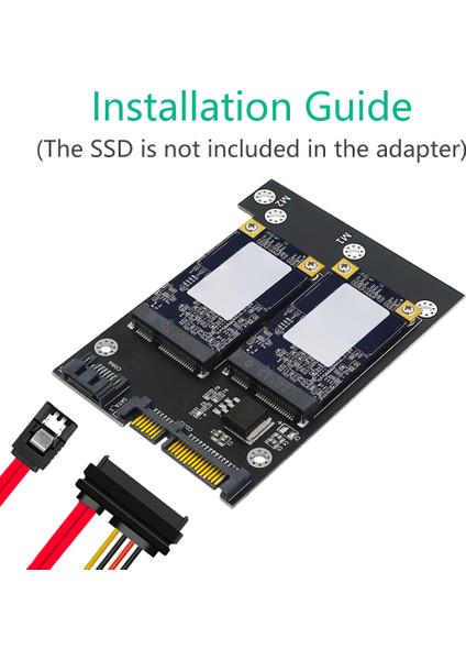 Yükseltme Sürümü Dual Msata Ssd'den Dual Sata3.0 6gbps Dönüştürücü Adaptör Kartı LED Göstergeli (Yurt Dışından)