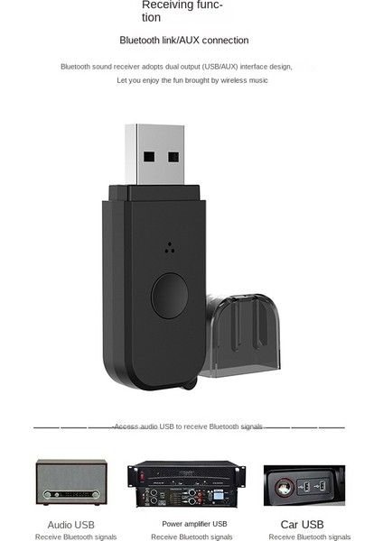 USB Bluetooth Alıcı Verici Bluetooth 5.3 Ses Alıcı Adaptörü Bilgisayar Tv Ses Araba Adaptörü (Yurt Dışından)