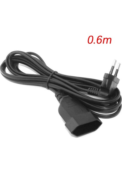 Avrupa 90 Derece Erkek Fiş - Dişi Soket Güç Uzatma Kablosu Pc Bilgisayar Pdu (0.6m) (Yurt Dışından) fırsatları