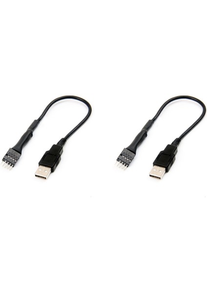 2 Adet 20CM 9 Pin Erkek - Harici USB Erkek Pc Anakart Dahili Veri Uzatma Kablosu (Yurt Dışından)