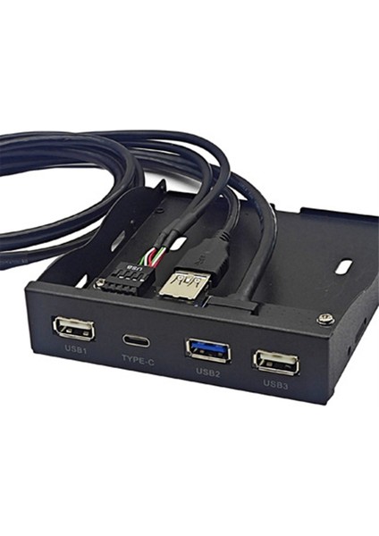 Usb3.2 Gen1 Type-C Disket Sürücü Paneli 3,5 Inç Hub 19PIN - C Bağlantı Noktası Tersinir Tak-Çıkar 5gbps (Yurt Dışından)