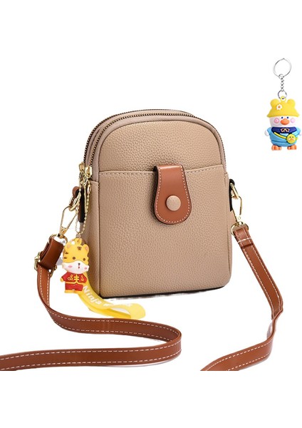 Kadın Çanta Cep Telefonu Mini Küçük Çanta Moda Omuz Crossbody Çanta Çift Katmanlı Büyük Kapasiteli Moda Cep (Yurt Dışından)