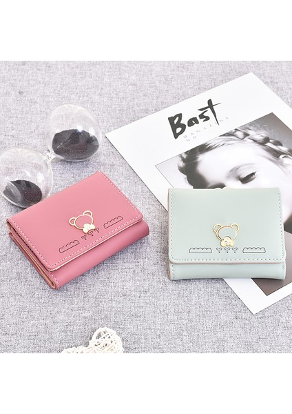 Cüzdan Kadın Kısa Öğrenci Mini Küçük Cüzdan Sevimli Karikatür Çoklu Kart Yuvası Üç Katlı Para Cüzdan (Yurt Dışından) fiyatları