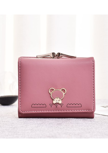 Cüzdan Kadın Kısa Öğrenci Mini Küçük Cüzdan Sevimli Karikatür Çoklu Kart Yuvası Üç Katlı Para Cüzdan (Yurt Dışından) indirimleri