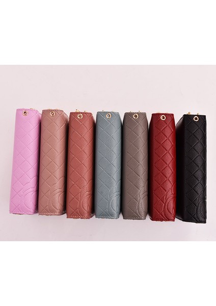 Cüzdan Kadın Uzun Bilek Kayışı Clutch Çift Fermuarlı Büyük Kapasiteli Cep Telefonu Çantası (Yurt Dışından)