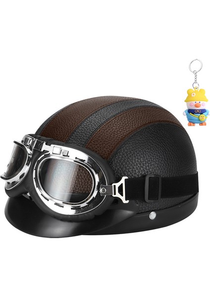 Kask Dört Mevsim Tramvay Yarı Kask Hafif Deri Kask Bisiklet Sürme Kask (Yurt Dışından)