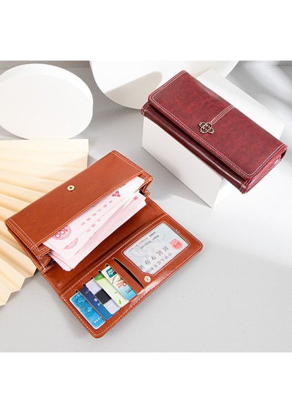 Cüzdan Bayan Uzun Cüzdan Fermuarlı Büyük Kapasiteli Clutch Kadın (Yurt Dışından)
