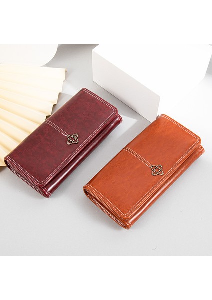 Cüzdan Bayan Uzun Cüzdan Fermuarlı Büyük Kapasiteli Clutch Kadın (Yurt Dışından)