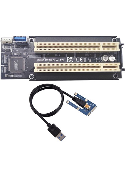 Mini Pci-E'den Dual Pci Express X1'e Dual Pci Yükseltici Kart Masaüstü Bilgisayar Için Yüksek Verimli Adaptör Dönüştürücü ASM1083 Çip (Yurt Dışından)