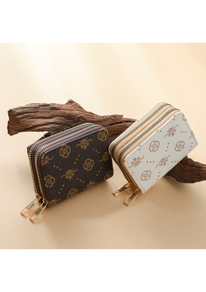 Bayan Kart Tutucu Çift Fermuarlı Organ Moda Çoklu Kart Yuvası Kart Tutucu Para Cüzdanı (Yurt Dışından) fiyatları