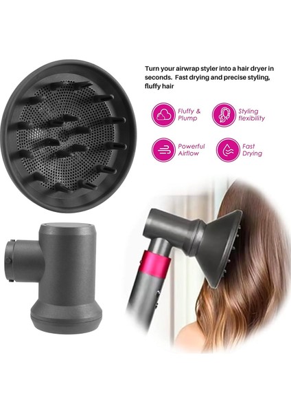 Dyson Airwrap Styler Için Difüzör ve Adaptör, Airwrap Styler'ınızı Saniyeler Içinde Bir Saç Kurutma Makinesine Dönüştürün (Yurt Dışından)