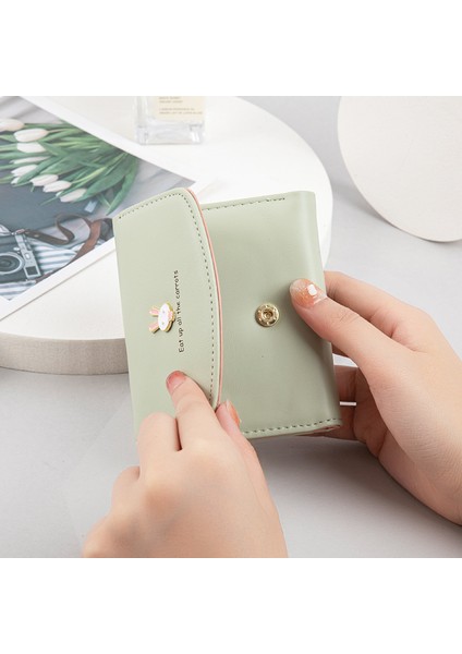Cüzdan Kadın Kısa Sevimli Para Cüzdanı Üç Katlı Para Çantası Öğrenci Cüzdanı Kadın (Yurt Dışından) fırsatları