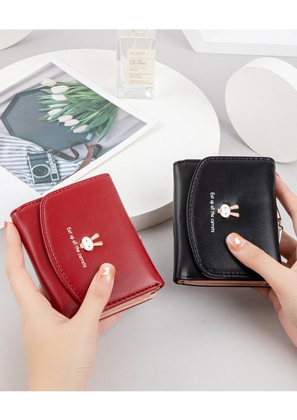 Cüzdan Kadın Kısa Sevimli Para Cüzdanı Üç Katlı Para Çantası Öğrenci Cüzdanı Kadın (Yurt Dışından) indirimleri