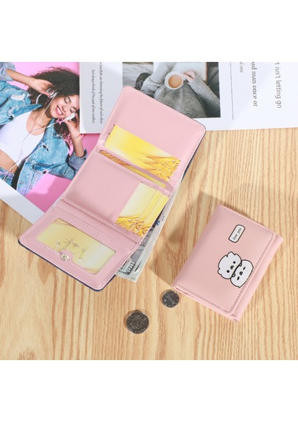Basit Cüzdan Sevimli Küçük Çiçek Öğrenci Cüzdanı Moda Kısa Üç Katlı Bayan Kart Tutucu (Yurt Dışından) fiyatları