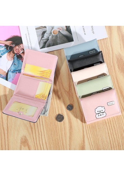 Basit Cüzdan Sevimli Küçük Çiçek Öğrenci Cüzdanı Moda Kısa Üç Katlı Bayan Kart Tutucu (Yurt Dışından) modelleri