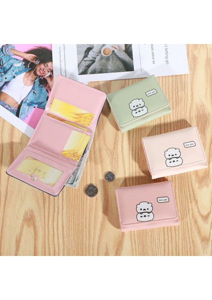 Basit Cüzdan Sevimli Küçük Çiçek Öğrenci Cüzdanı Moda Kısa Üç Katlı Bayan Kart Tutucu (Yurt Dışından) indirimleri