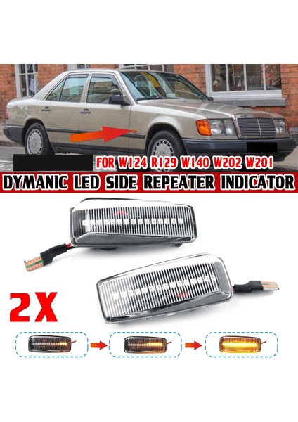 Araba Dinamik Yan Işaret Lambası Dönüş Sinyali Göstergesi Mercedes Benz Ces Sl Class W201 190 W202 W124 W140 R129 (Yurt Dışından) fiyatları