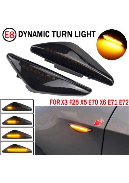 2 Adet Füme Araba Dinamik LED Yan Işaret Lambası Dönüş Sinyal Lambası Bmw X3 F25 X5 E70 X6 E71 E72 2008-2014 (Yurt Dışından)