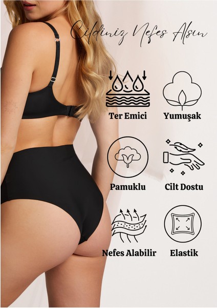 Yüksek Bel Büyük Beden Pamuklu Kadın Külot (Slip) 10'lu Paket (Battal-Bato) fiyatları