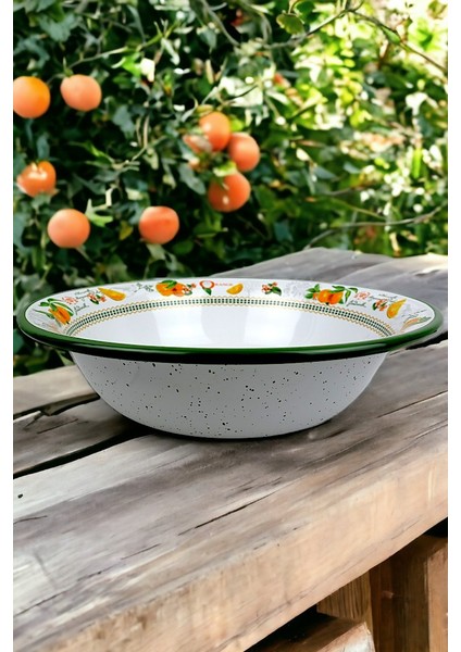 36 cm 4,5 Litre Emaye Leğen Çırpma ve Karıştırma Kabı, Hamur Leğeni. Meyvelik. Çeyiz. Büyük Kase
